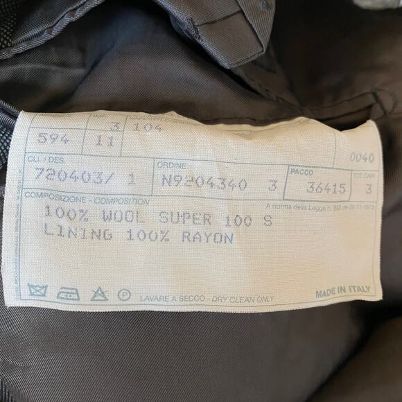 Vintage Barneys New York Blazer Bruno Gray Black Micro Check Jacket Mens Size 46 - Picture 5 of 13